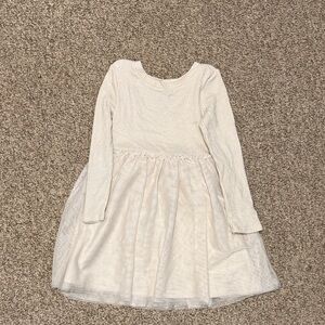 Cat & Jack Cream Long Sleeve Kids Dress